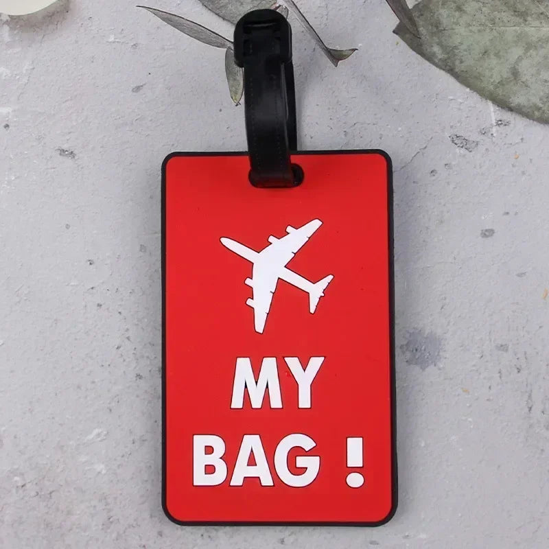 New PVC Soft Glue Airplane Luggage Tag Card Cover Name Labels Suitcase ID Address Hang Tag Boarding Pass Labels Travel Access