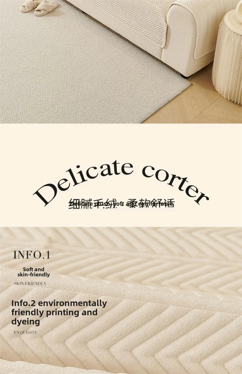 1PC Velvet Thicken Sofa Seat Cover Nordic Universal Sofa Cushion Slipcover Anti-slip L Corner Couch Towel Mat for Living Room