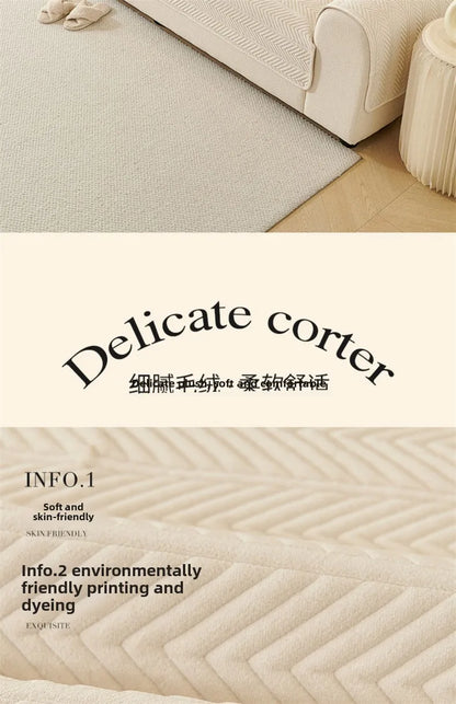 1PC Velvet Thicken Sofa Seat Cover Nordic Universal Sofa Cushion Slipcover Anti-slip L Corner Couch Towel Mat for Living Room