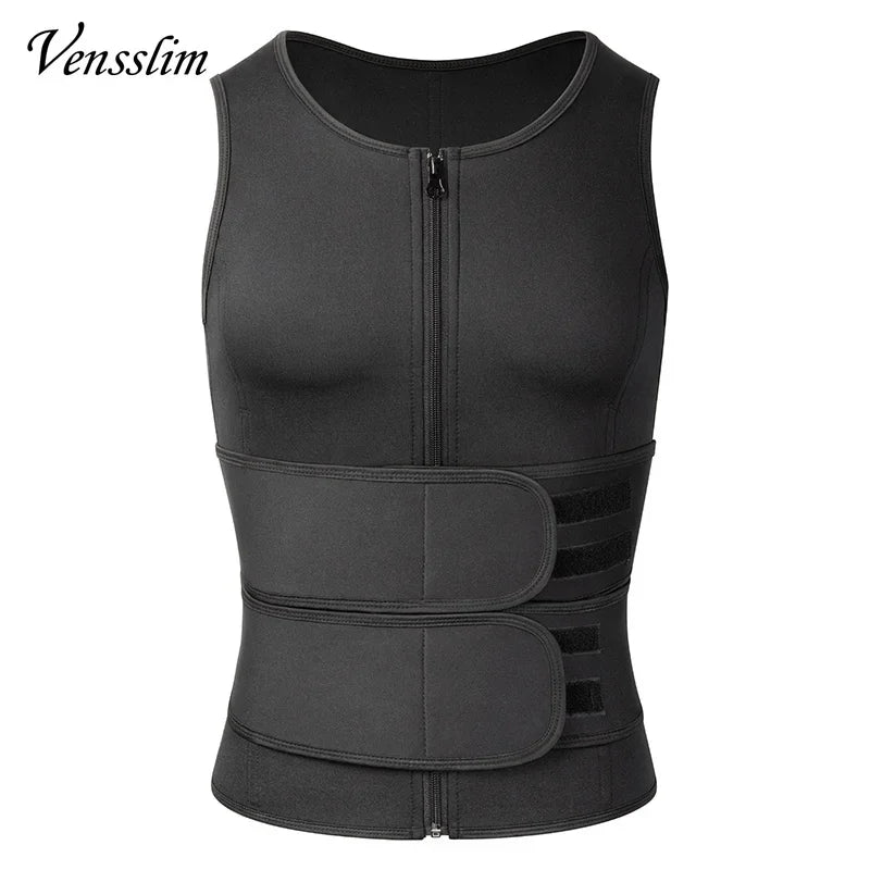 Vensslim - Chaleco moldeador de cintura para hombre, camiseta adelgazante, camiseta interior de compresión para sauna, ropa moldeadora, quemador de grasa, camisetas de entrenamiento