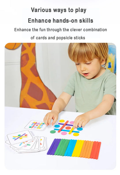 Early Learning Cognitive Rainbow Stick, Children's Color Matching Puzzle, Math Enlightenment, Puzzle Games, Montessori Block Toy