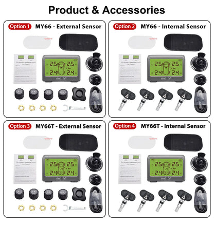 Deelife Car Tire Pressure Monitoring System Solar TPMS Tire Pressure Monitor Tire Pressure Control System