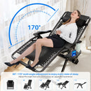 Outdoor Garden Sunloungers Folding Chair with Cup Holder and Headrest Pillow Lounge Chair Folding Patio Recliner Support 150kg