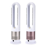 Bladeless Electric Tower Fan with Cold & Warm Air Cooling Standing Air Conditioner Heater with Timer Remote Control