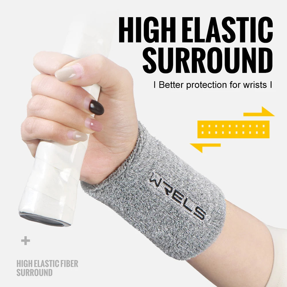 WRELS Wristbands Terry Cloth Moisture Wicking for Sports Tennis Gym Work Out Wristbands Sweatbands Absorbent Wrist Sweat Bands