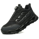 Men Rotating Button Safety Shoes Steel Toe Work Sneakers Indestructible Shoes Puncture-Proof Work Boots Air Cushion Safety Shoes