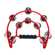 Cascabeles metálicos de doble hilera para fiestas, percusión manual, panderetas de media luna, instrumento musical, regalos para niños y adultos.