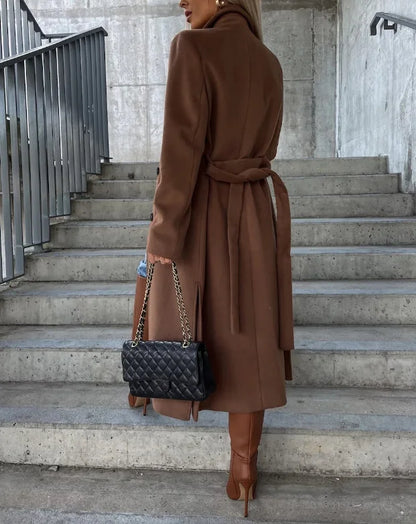 2023 Autumn Winter Spring New Fashion Casual Elegant Simple Long Sleeved Lapel Button Split Woolen Jacket