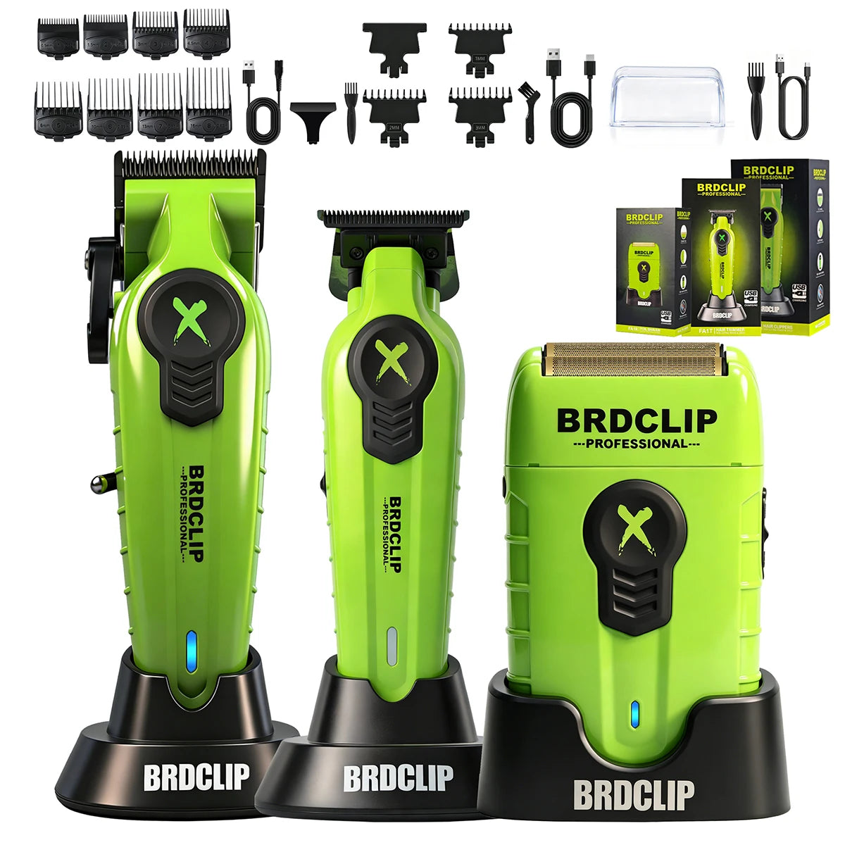 BRDCLIP New White Professional FA1C-T-609 Barber Hair Clipper Set Men's 10000RPM Electric Shaver Hair Trimmer Barbershop Tools