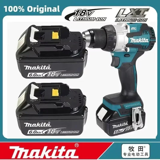 Makita-100% Original Rechargeable Power Tool Battery 5.0Ah 18V BL1830 BL1850 BL1840 BL1860 BL1815, Replaceable LED Lithium-ion