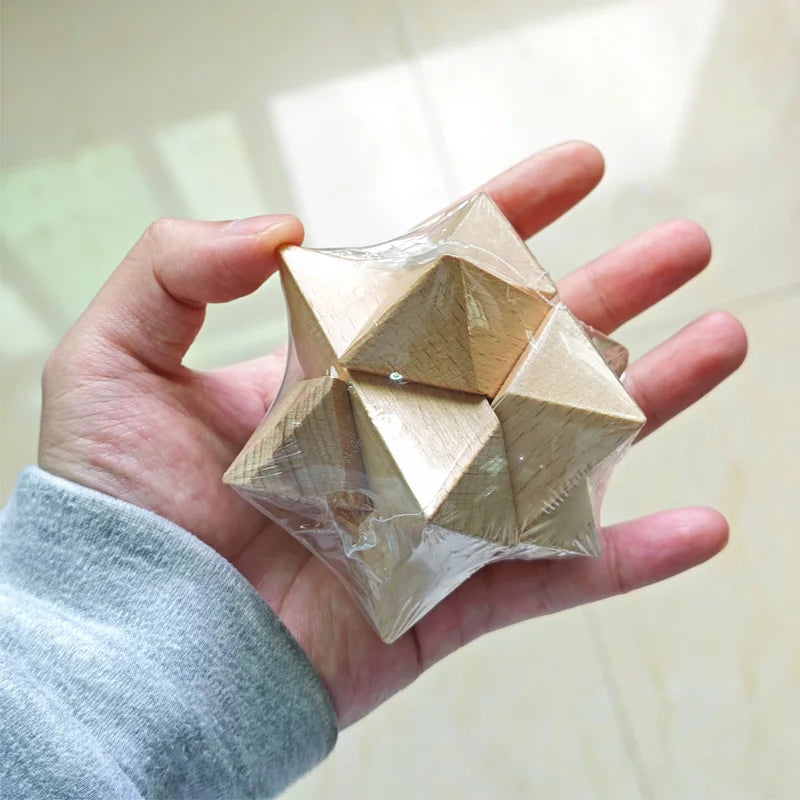 Quebra-cabeças de metal e madeira, brinquedos de encaixe e destreza, desafio de lógica e QI, diversão para viagens e presentes interessantes para crianças e adultos.