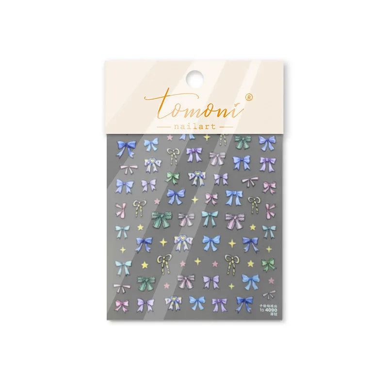 Shining Aurora Shell Light Butterfly Nail Stickers 5D Nail Art Design Decoration Decals DIY Manicure High Quality