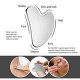 New Stainless Steel Gua Sha Scraper Heart Shape Universal Face Massager Guasha Massage Tool for Facial Beauty Eye Massage