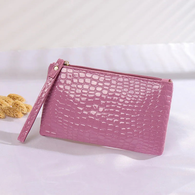 Women Black Cosmetic Bag Zipper Small Makeup Bag Traveling Neceser Ladies Cosmetics Clutch Purse Toiletry Organizer Case Pouch