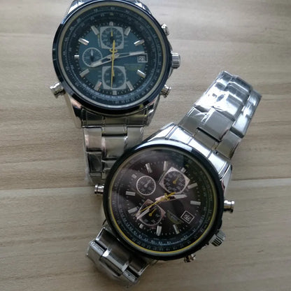 CITIZEN Brand Blue Angels Pilot Men's Watch Luxury Leisure Multifunction Watches for Men Calendar Quartz Wristwatch