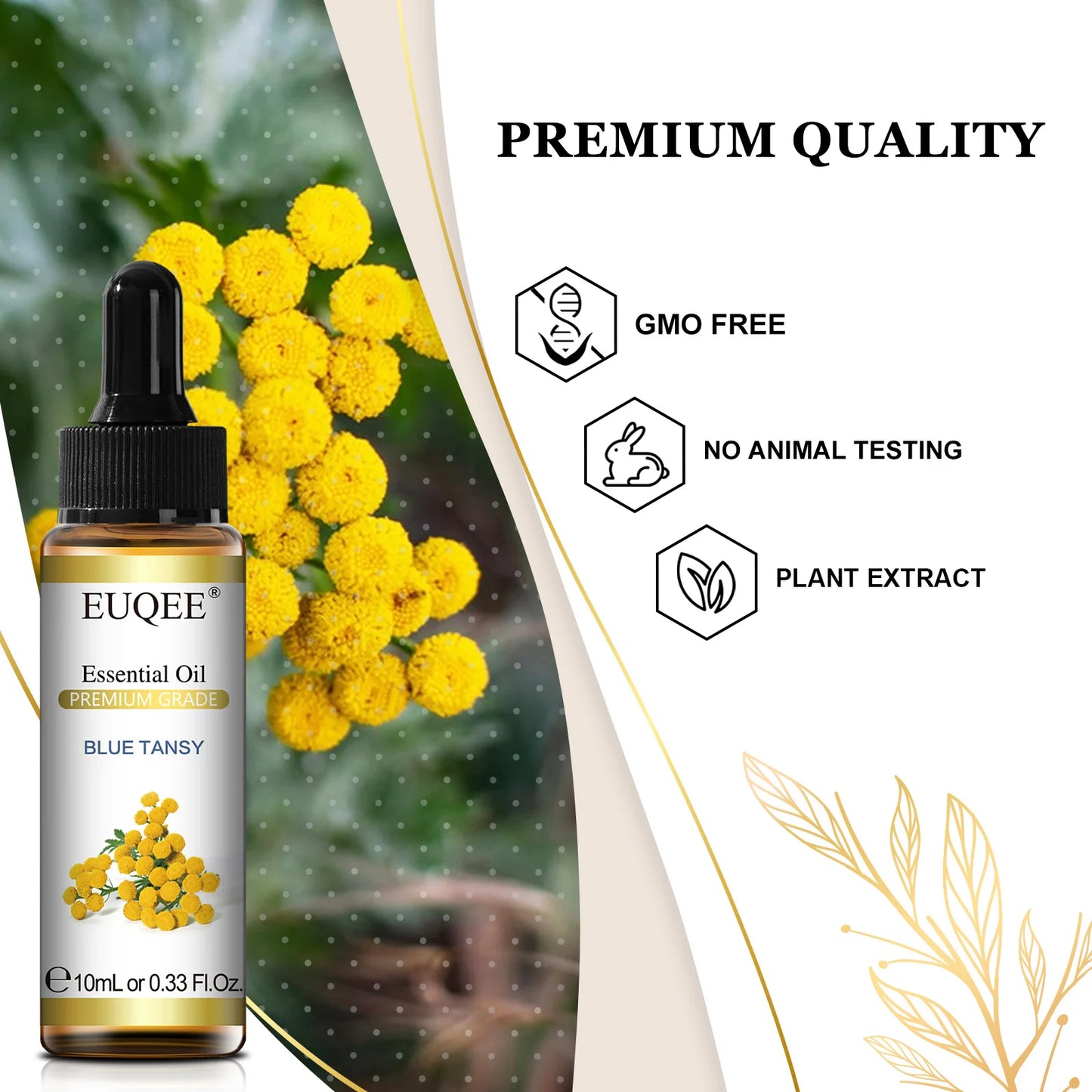 EUQEE 10ml Pure Natural Essential Oil Blue Tansy Cardamom Lime Palo Santo Honeysuckle Eucalyptus Patchouli Citronella Aroma Oil