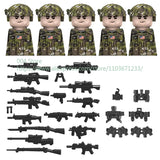 Military Special Forces Action Figure Building Blocks Ghillie Suit Weapons Sniper SWAT Ghost KSK Police Bandit Boy Toy Gift F029