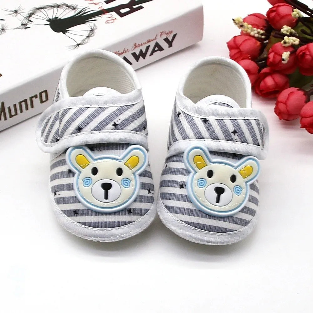 Cute Soft Sole Shoes Anti-slip Breathable First Walker Shoes Cartoon Bear Booties Newborn