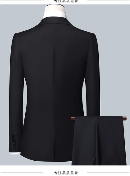 Suit Boutique Men's Fashion Business (Blazer+ Vest + Trousers) Gentleman's Wedding Casual Professional Formal Suit 3 Piece M-6XL