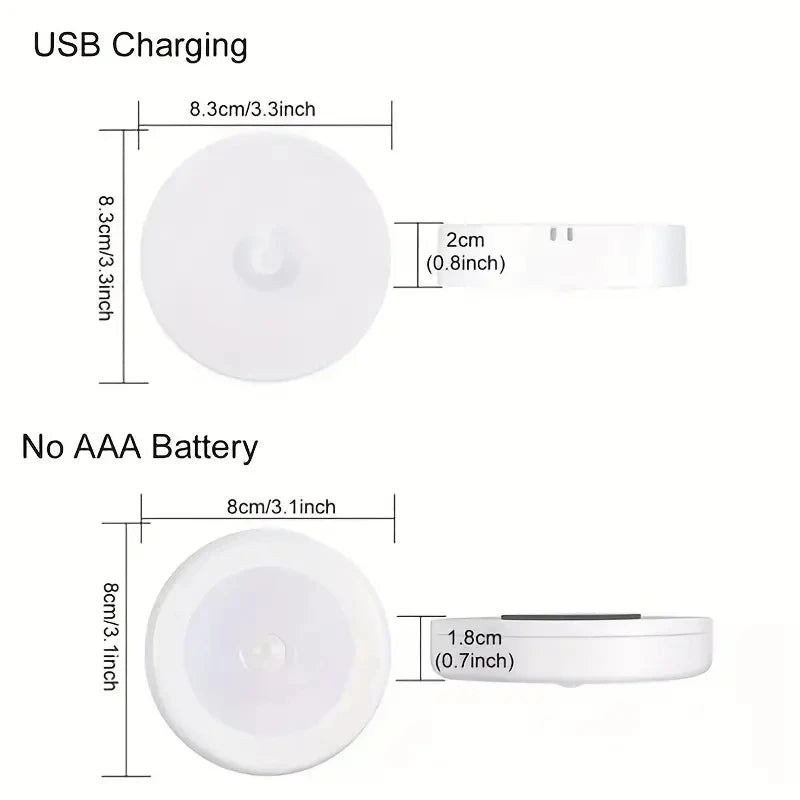 1 Luminária Noturna com Sensor de Movimento – Lâmpada LED Sem Fio para Quarto, Escada, Closet e Decoração de Ambientes