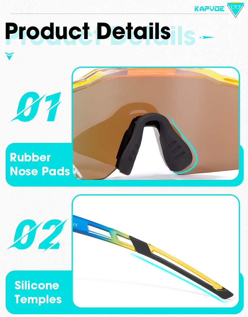 Kapvoe Photochromic Teenager Kids Cycling Sunglasses Sport Bicycle Glasses UV400 Child Goggle Outdoor Boys Girls Running Eyewear