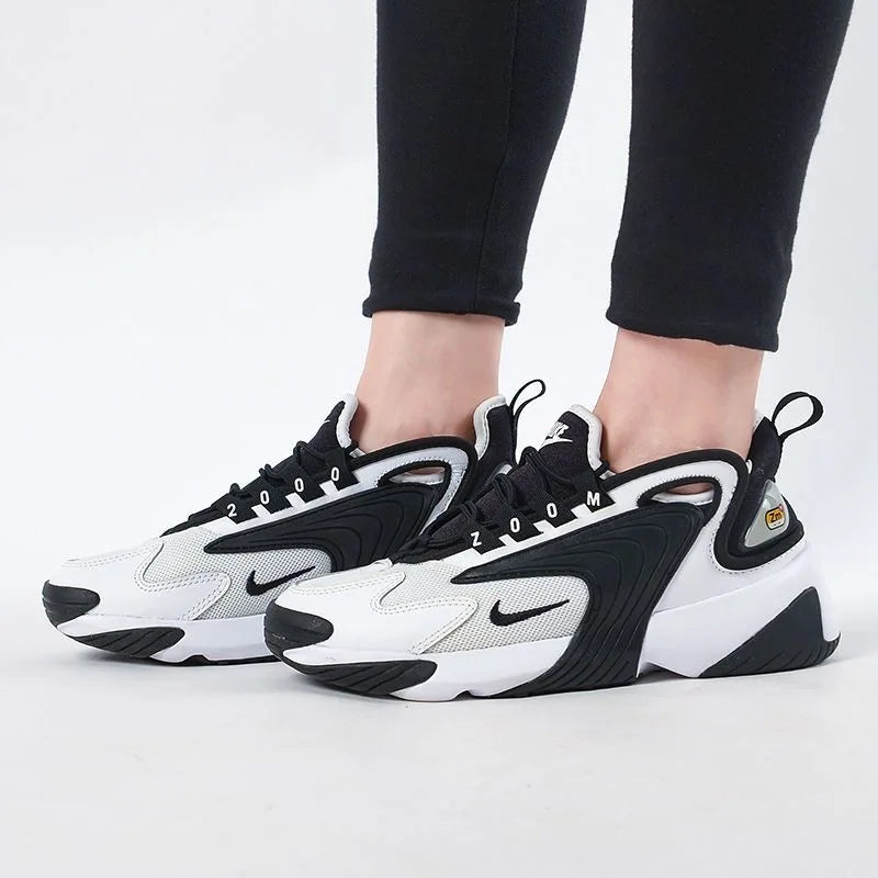 Nike Zoom 2K Air Speed Foam Non-Slip Breathable Mid-Top Air Cushion Casual Urban Commuting Running Shoes Women's Black and White Panda Ao0354-100