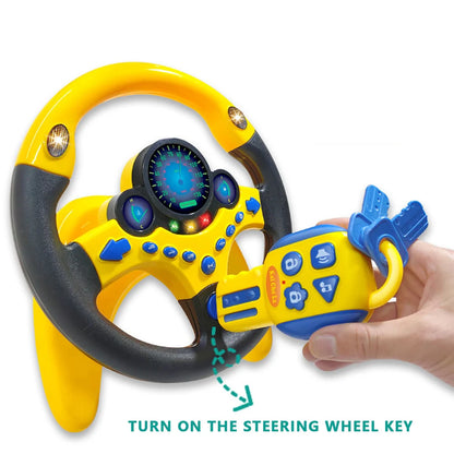 Volante eléctrico portátil tridimensional con simulación de conducción, juguete con luz y sonido, regalo educativo para niños.