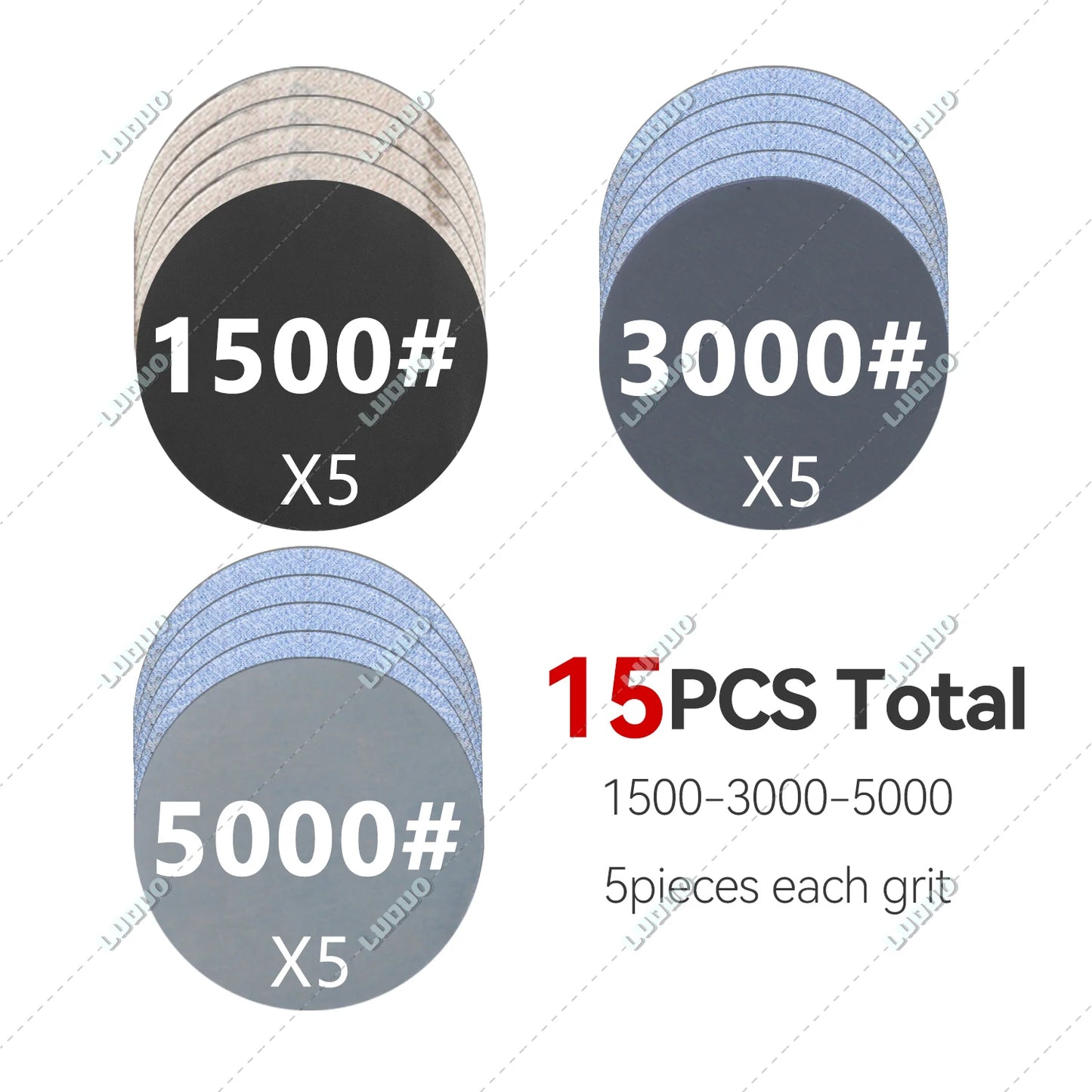 Round Wet Sanding Sheet Dry Polishing Sandpaper For Car Detailing Headlight Restoration Grinder Accessories Sanding Discs Paper
