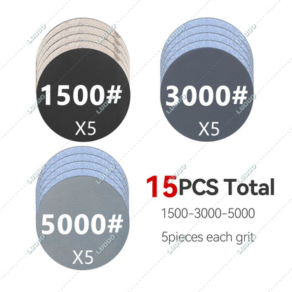 Round Wet Sanding Sheet Dry Polishing Sandpaper For Car Detailing Headlight Restoration Grinder Accessories Sanding Discs Paper