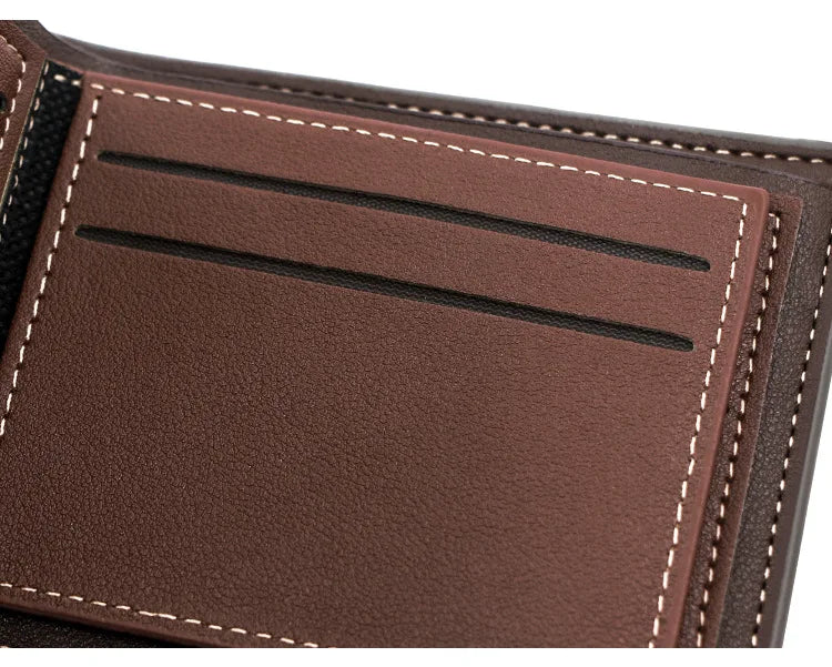 2023 New Short Men Wallets Slim Card Holder Male Purses Luxury PU Leather Coin Pocket High Quality Small Men's Wallet