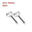 4in1 Vegetable Peeler Stainless Steel Melon Planer Multiple-Function Double-Head Peeler Household Kitchen Cucumber Slicer Tool