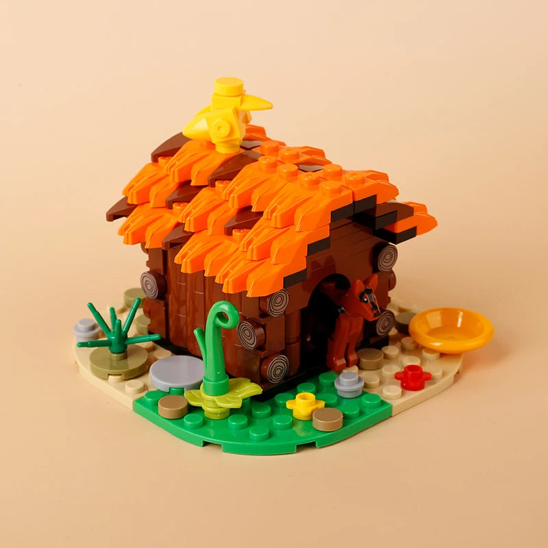 MOC Notice Board Building Blocks Bee Farm Fountain Bonfire Stove Medieval Town Street View Water Wall Bridge Road Sign Brick Toy
