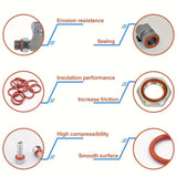 351pcs silicone O-ring set, 10 sizes, oil and heat resistant, suitable for cars and pipelines