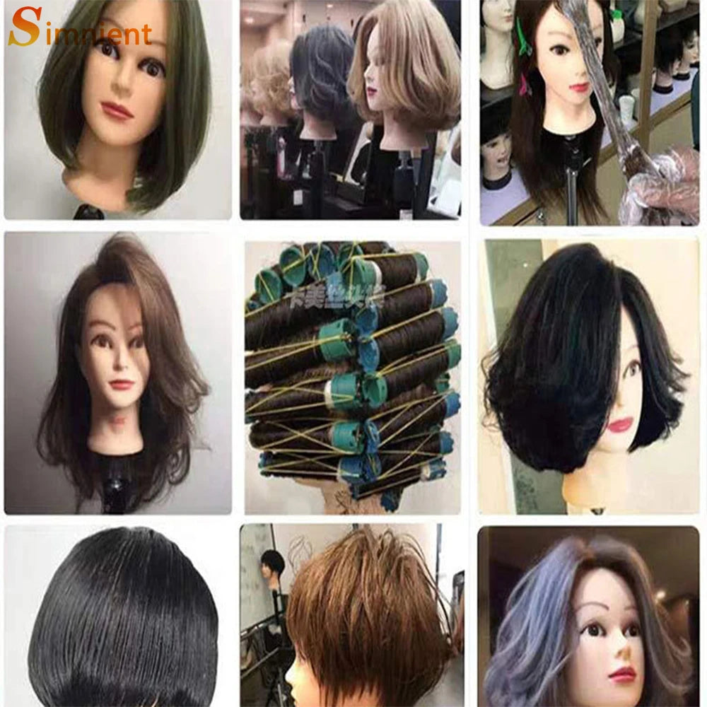 Simnient 100% cabeças de manequim de cabelo humano com para treinamento de cabelo estilo solon cabeleireiro manequim cabeças de boneca para prática de penteado