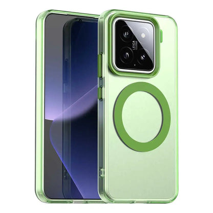 Magnetic Wireless Charging Case For Xiaomi 15 Mi 14 14T Pro Cover Candy Colors Transparent Back Shell Coque