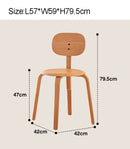 Nordic Plywood Dining Round Seat Stackable Vintage Curved Backrest Chair