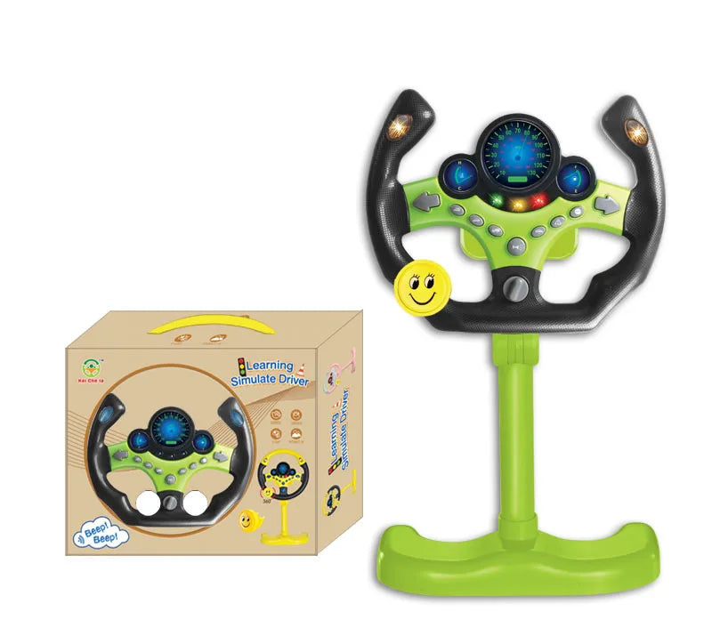 Volante eléctrico portátil tridimensional con simulación de conducción, juguete con luz y sonido, regalo educativo para niños.