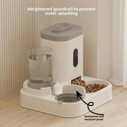 Automatic Feeder Cat Dog Food Bowl With Water Fountain Pet Large Capacity Raised Stand Dish Bowl For Cat Drinker Accessories