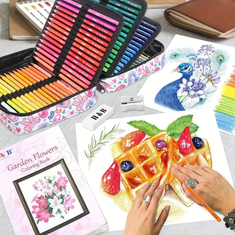 72/120/180/260 Color Lead Pencil Set - Vibrant Watercolor-Style Pencils, Erasable, Perfect for Artists & Beginners, Art Supplies