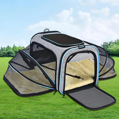 Expandable Cat Carrier Portable Cat Travel Bag Pet Carrier Bag Dog Travel Carrier Detachable Dog Bag Carrier For Travel Shopping