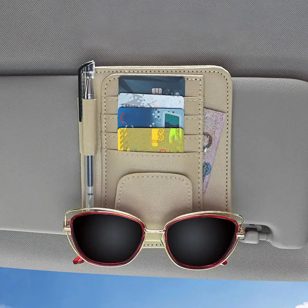Visor Storage Multi-Pocket Car Sun Visor Document Storage Multi-functional Pen Card Glasses Clip Holder Organizer Interior Acces