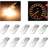 10 Pcs Warm White Auto Halogen Lamp T10 W5W 194 158 12V 5W  Marker Wedge License PlateLight Bulb Instrument Light