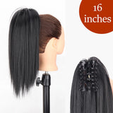 34inches Synthetic Ponytail Hair Extension Clip in Fake Wig Hairpiece Blonde Wrap Around Pigtail Long Smooth Overhead Pony Tail