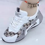 Zapatillas De deporte informales para Mujer, Zapatos deportivos con cordones De malla transpirable a la moda con estampado De verano para Mujer, Zapatos vulcanizados, Zapatos De Mujer