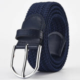Elastic Nylon Unisex Casual Knitted Pin Buckle Jeans Belt Woven Canvas Elastic Expandable Stretch Waistband for Women Men Girdle