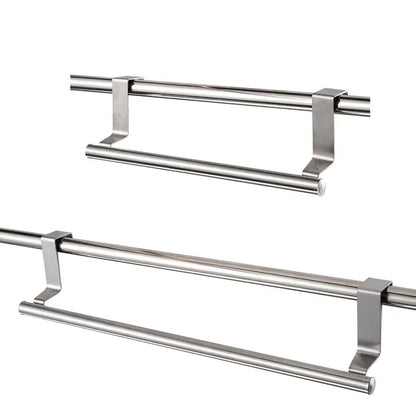 Towel Rack Over Door Towel Bar Hanging Holder Kitchen Towel Rack Stainless Steel Bathroom Kitchen Cabinet non-drilling rack
