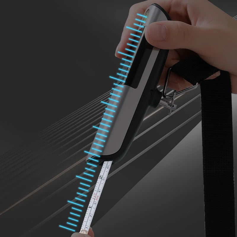 Portable Electronic Scale with Rule, Household Small 50kg Portable Mini Hook Weighing, High-Precision Luggage Weighing Device