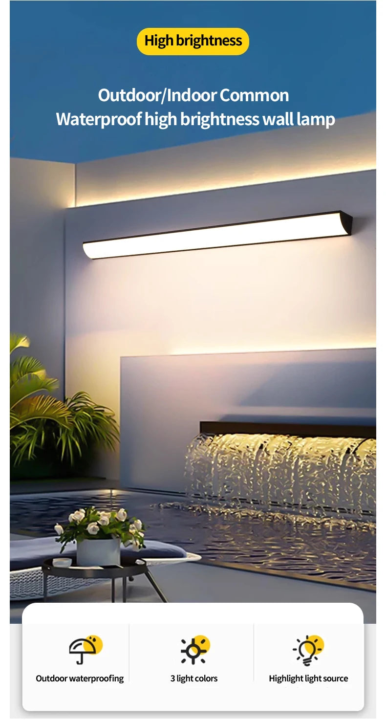 Outdoor wall lamp waterproof and rust proof hallway stairs garden walls balcony doors LED lights modern wall lights