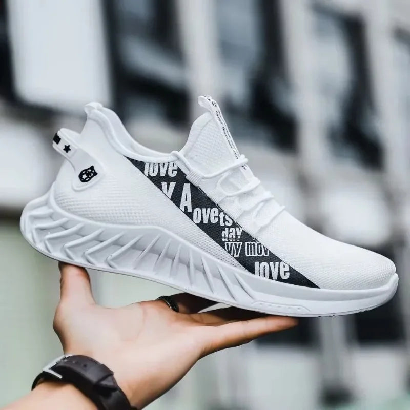 Zapatillas deportivas informales transpirables de malla para hombre, de suela suave, de primavera y otoño, con diseño de coco, a la moda.