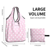 Custom Recycling Classic Black And White Polka Dot Shopping Bag Women Tote Bag Portable Grocery Shopper Bags